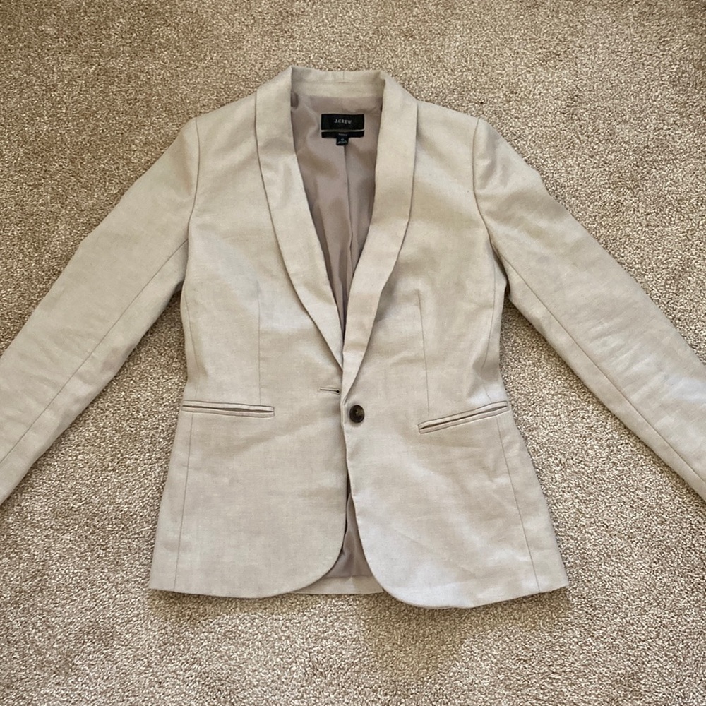 J. Crew Women’s Beige Parke Blazer in Stretch Linen